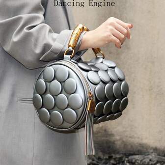 Dancing Engine Bolso de mano de lujo con diamantes, cuentas y patrón de cocodrilo con 2025 remaches y cristales para damas, bolso de hombro cruzado para eventos