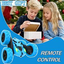 The Best Gift RC Car! 360° Flip Remote Control Car For Kids, Double-Sided Driving Stunt Vehicle With Cool Lights, Rotating Toy For Boys Girls (Ideal For Christmas, Birthday, Children's Day) - 藍色 - 查看 2
