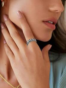 2pcs Stainless Steel Rotatable Rings, Relieve Stress, Suitable For Daily Wear (Gala, Birthday, Party), Gift - Multicolor - View 2