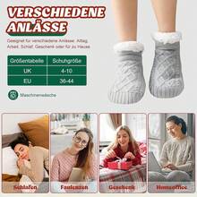 Kuschelsocken Damen Herren, Dicke Flauschige Socken mit Greifern, Weiche Warme Winter Hüttensocken Haussocken Stoppersocken, Frauen Geschenk Geburtstag, EU 36-44, 1 Paar