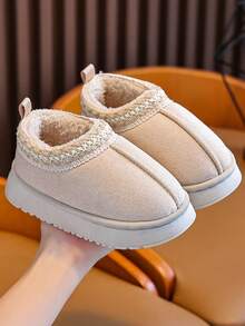 Children's Snow Boots 2025 Autumn And Winter New Styles For Boys And Girls Small, Medium And Large Children's Home Indoor And Outdoor Fashionable, Simple And Generous Thick Sole Comfortable - 杏色 - 查看 1