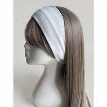 1pc Simple Knitted Headband, College Style Street Fashion Sports Headband, Pink/Black/White Multi-Color Options, Unisex, Can Be Used As Hair Accessory All Year Round Turban Headband Sweatband, School Stuff, College, Headbands Fall Winter Hair Band Hair Accessories For Women For Vacation Outfits Woman Elegant Scarf - 白色 - 查看 4