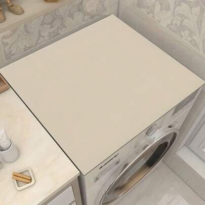 1pc Beige Washing Machine Cover Mat & Absorbent Non-Slip Pad - Protective Mat For Kitchen/Laundry Room Countertops, Modern Home Decor Carpet, Holiday Accessory, Made Of Diatomite, Household Storage Mat