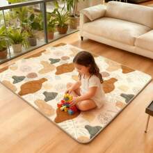 CHIQUERID Baby Play Mats For Floor, 50x50 Inch Extra Thicker & Large Soft Cushioning Foam Playmats For Babies And Toddlers, Foldable Washable Baby Crawling Mat For Playpen, Boho Design - 棕色 - 查看 1