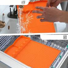 1pc Side Rack Pad, Outdoor BBQ Kitchen Countertop Spatula Silicone Mat With Drip Pad, Suitable For Kitchen, Cooking, Countertop Silicone BBQ Mat - Non-Electric Grill And Utensil Rack, With Side Rack, Fit For Outdoor BBQ And Kitchen Countertop, Black Stone BBQ Accessories Tools