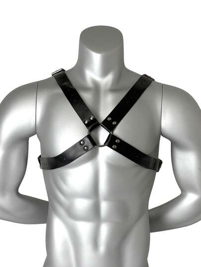 Cinto ajustável de couro PU para homens, estilo gótico, alça de ombro, presente para o Dia dos Namorados, acessório sexy para roupa íntima masculina.