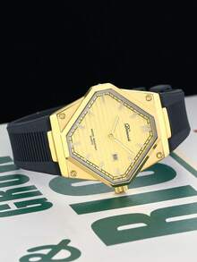 New Parrot Rhombus Dial Men's Watch, Thin Business Style Luminous Niche Men's Wristwatch - Ombre - View 5