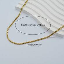 这款男士时尚复古金色扭纹链项链，适合日常佩戴或作为礼物。 - 金色 - 查看 2