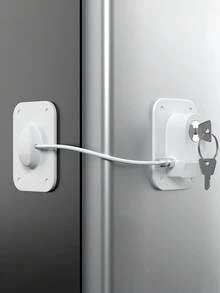 1pc No-Drill Child Window Lock, Refrigerator Latch, Drawer And Cabinet Door Combination Lock. Suitable For Windows, Refrigerators, Cabinets, Bedside Tables, And Baby Latches. - Multicolor - View 8