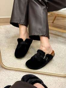 Fashionable Women's Clogs, Solid Color And Thick Sole, Comfortable For Work, Casual And Vacation. - 77-650 NEGRO - View 3