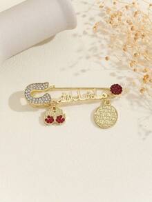 Demon Eye Shaped Pendant Brooch, Inlaid With Shiny Rhinestones, Women's Brooch Bag Jewelry - Multicolor - View 1