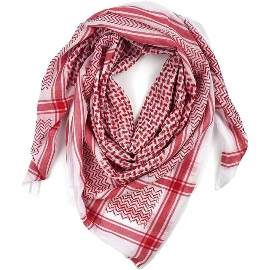 Keffiyeh Scarf - Traditional Arab Shemagh Headscarf Wrap For Men &Amp; Women - Soft Polyester Blend - Multi-Use Neck Scarf For Fashion &Amp; Daily Wear - 如圖194 - 查看 1