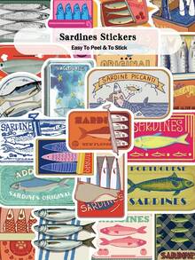 50pcs Sardines Stickers For Luggage Scrapbook Laptop Helmet Room Decor DIY Graffiti Stickers - Multicolor - View 1