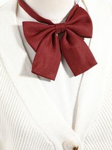 1pc Japanese Style Red Bow Tie, Suitable For Shirt Matching - Burgundy - View 1