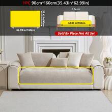 1pc Chenille Sofa Cushion - Skin-Friendly, Pet-Friendly, Machine Washable, Fits 1-4 Seater Sofa - Khaki - View 13