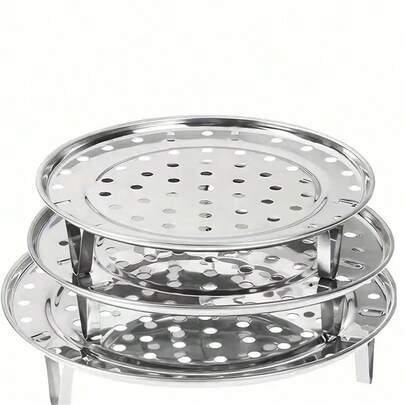 Stainless Steel Steamer Rack, Universal Round Steamer Insert, Suitable For Pressure Cooker, Kitchen Steamer Plate Stand, Comes With Unpowered Rack Accessories, Suitable For Household Kitchen Utensils