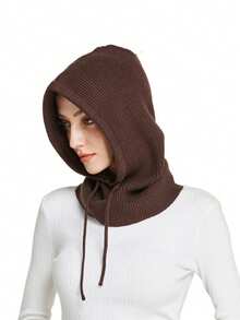 1pc Unisex Knitted Wool Balaclava, Warm Neck & Face Protector