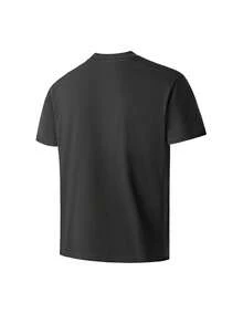 男士纯棉圆领短袖T恤，简约透气，亲肤舒适，柔软亲肤，低调复古风，可机洗，适合日常通勤、商务出行、户外活动等场合。 - 黑色 - 查看 8