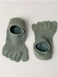 1/5 双装男士薄款网眼透气短袜，吸湿排汗低帮隐形船袜，户外运动分趾短袜 - 彩色 - 查看 10