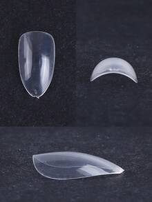 550片中号杏仁形透明软胶美甲贴纸，9种尺寸，全覆盖亚克力凝胶按压式美甲贴片，杏仁形美甲延长贴，带收纳盒，适合美甲沙龙和家庭DIY美甲 - 無色 - 查看 3