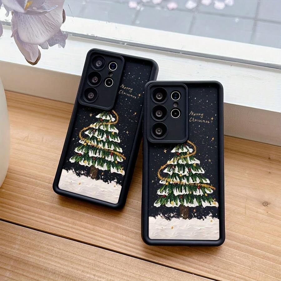 Funda de Teléfono de Árbol de Navidad de Moda para Samsung Galaxy S25 S24 S23 S22 S21 S20 FE Ultra Plus 4G 5G, Cubierta Trasera de TPU Suave a Prueba de Golpes - Colores mixtos - Ver 1