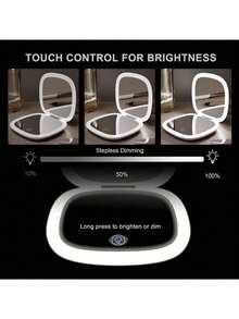 This LED Makeup Mirror Is Equipped With A Lithium Battery, Has 3 Color Modes And 1X/2X Magnification Function, And Can Be Easily Placed In A Handbag Or Pocket. It Is A Must-Have For Travel And Also Makes An Excellent Birthday, Graduation, Party, Valentine's Day Or Christmas Gift For Women. - Multicolor - View 6