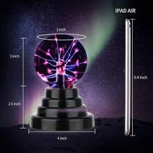 Touch Interactive Plasma Ball Light: 3-Inch Compact Model, USB/Battery Powered, Nebula Special Effects, Science Education And Decoration Artifact - 預設 - 查看 5