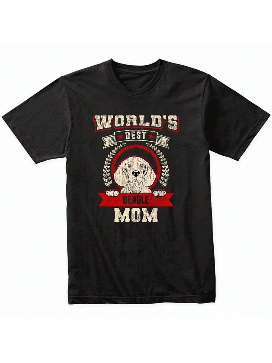Camiseta de Mujer "La Mejor Mamá Beagle del Mundo" - 100% Suave Cuello Redondo, Manga Corta, Diseño Retro con Cara y Huella de Perro Beagle, Corte Relajado Casual para Amantes Delos Canes Bebé, Confort Todo el Año Para Dueños De Beagles, Estampación Duradera en Caliente, Regalo Idealpara MadresdeBeaglesyAmantesDePerros (Lavar a Mano o Secar Limpieza) - Ropa Temática de BeagelconTejidoMedioElásticoYDiseñodeCaraHuelladeBeb