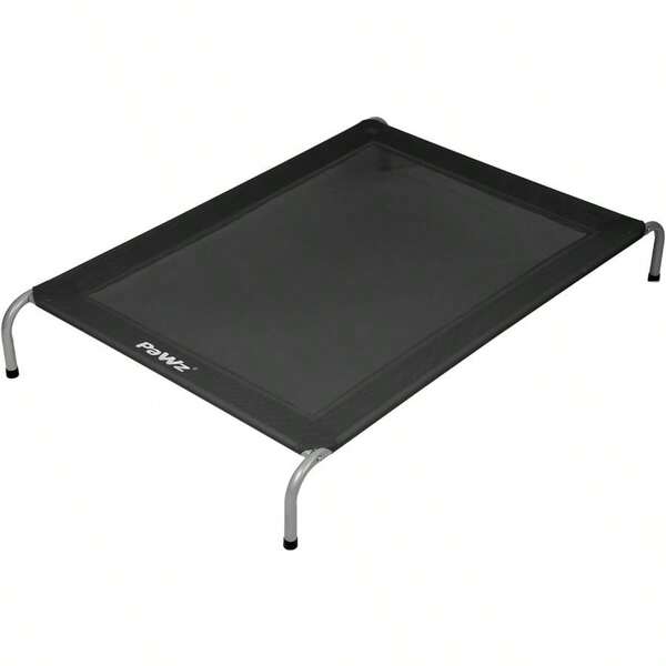 PaWz Elevated Dog BedsRaised Pet Trampoline For Small Large Pets With NoSlip Feet Durable Supportive Teslin Mesh Breathable Indoor And Outdoor Use Max Capacity 70kg Black 138cmx90cmx20cm