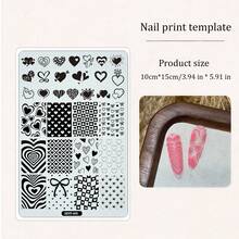 1件装SKVP美甲模板,图案包括:暗黑蜘蛛纹、蛇纹、豹纹法式、万圣节、烟花、不规则线条、心形、蝴蝶花卉等,美甲印花模板 - 彩色 - 查看 12