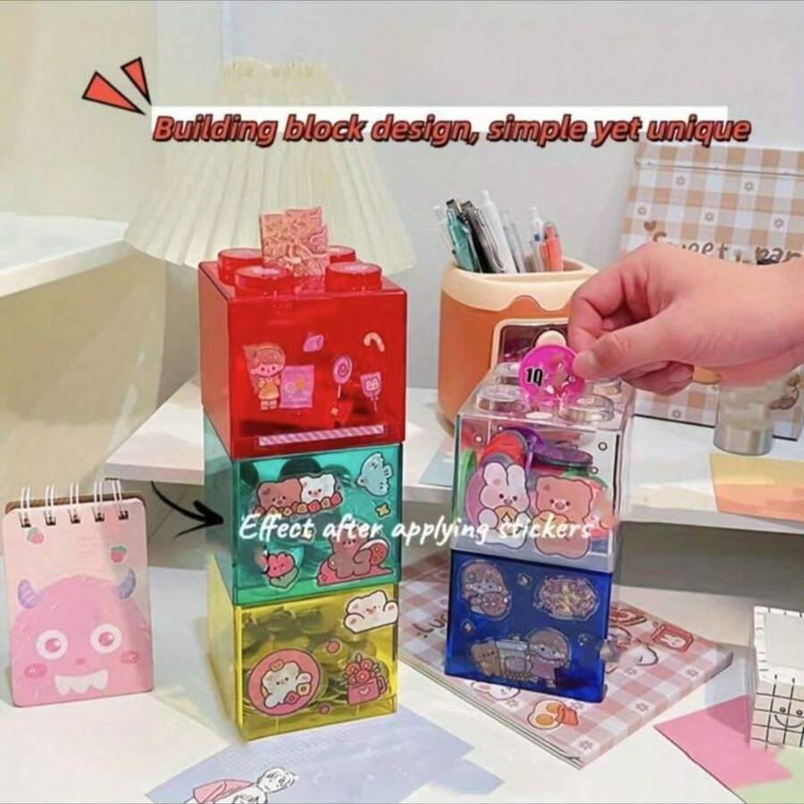 صندوق ادخار قطع لبنات الطوب، خزان تخزين العملات، صندوق تخزين العملات كهدية، يتم التعبئة والشحن عشوائيًا، بنكي، صندوق نقود، موفر للأموال، صندوق نقود، بنكي، ادخار الأموال، صندوق نقود - متعدد الألوان - مشاهدة 1