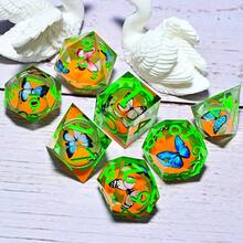 7件套树脂角色扮演游戏骰子套装 - 多面骰子，适用于桌面游戏、角色扮演游戏和节日礼物（圣诞节/感恩节/斋月/复活节） - 彩色 - 查看 21