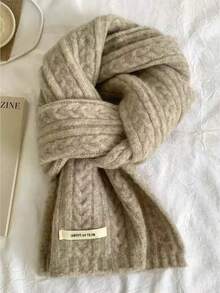 1条圣诞风羊毛混纺针织围巾，柔软舒适，时尚百搭，秋冬季保暖佳品。 - A - 查看 1