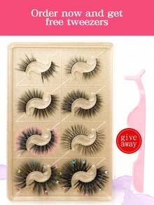 8 Pairs Oversized Eyelashes, Easy To Apply, Soft & Comfortable, Enlarging Eyes - Black - View 2