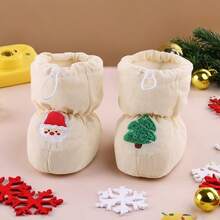 أحذية شتوية دافئة للرضع، أحذية رضع ذات قاع ناعم مع بطانة حرارية، مقاومة للبرد - بيج - مشاهدة 13