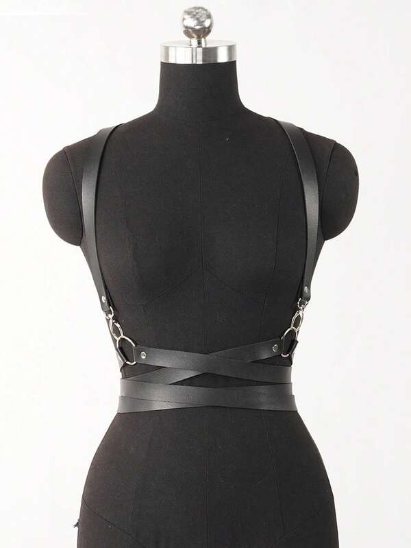 Cinturón de arnés de cuero, cinturones de arnés de moda, accesorios para vestidos de fiesta, cinturón de arnés de pecho de cuero para mujeres