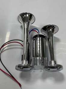 Dual-Tube Integrated Motorcycle Horn, Dual-Tube Integrated Air Horn, 12V/24V Car Horn, Motorcycle & Car Modification Horn, Integrated Dual-Tube Air Pump Horn - Multicolor - View 11