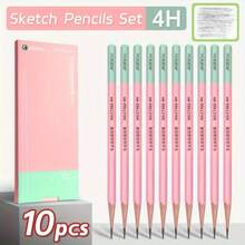 Marie's 10pcs Mary Sketch Pencil Set (4H/2H/HB/2B/4B/6B/8B/10B), Professional Black Art Charcoal Pencils For Drawing, Writing, Sketching, Graphite Study, Suitable For Students, Beginners And Artists Back To School Supplies - Black - View 16