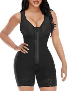 High Compression Shapewear For Women FajasColombianas Tummy Control Bodysuit Full Body Shaper 3Hooks Waist Trainer Butt Lifter - 黑色 - 查看 10