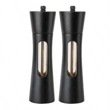 1 件/2 件/3 件/4 件红木胡椒研磨器，厨房透明亚克力香料研磨器，适用于胡椒、海盐、黑胡椒，带陶瓷芯 - 棕色 - 查看 17