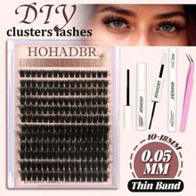 SGIAWETA-Lash Extension Kit Thick Eyelash Extension Kit 10-18mm Fluffy Lash Clusters 100D Individual Eyelashes Kit With Lash, Lash Remover, Lash Applicator, Lashes Extension-Birthdaygift - Tweezers*1 - 查看 2