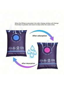 1/2pcs Reusable Silicone Dehumidifier Bags - Effectively Dehumidify, Absorb Moisture, Prevent Dampness, Reduce Humidity, Eliminate Condensation - Prevent Car Or Home From Dampness, Keep Dry, Also Suitable For Storing Precision Equipment - Desiccant - Home Decor - Bathroom Dehumidifier, Spring Summer Picks, Brides Maid Gifts, Room, Bedroom Decor, Bedroom Decor, Beach, Travel, For Men, For Women, Vacation,Women's Day,Travel Essentials,Wedding Favours,Y2k,Bedroom,Car Accessories Women,Kitchen Deccor,Cute Stuff - Multicolor - View 3