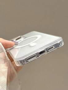 Transparent Soft Gel Magnetic Charging Case | Shockproof & Slim Compatible With IPhone - Glitter Transparent - View 5