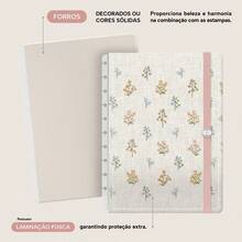 Front And Back Cover Iscool For Disc-Bound Notebook, Floral Stitching. - cá hồi - Xem 4