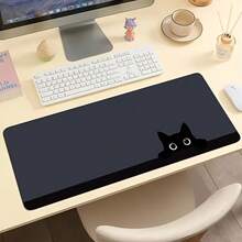 1pc Large Black Cat Pattern Mouse Pad, Size 35.4x15.7 Inches - Stitched Edges, Smooth Surface, Suitable For Gaming And Office Use, Polyester Fiber Desktop Mat, Compatible With Wireless Mouse And Keyboard, Ideal Choice For Home And Office Gamers. - Multicolor - View 14