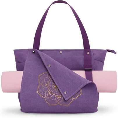 Yoga Mat Bag, Tote Bag Witulti Pockets For Women Men, Canvas Mat Carrier Take In Out Mat Easily For Pilates Travel Workout Office,27003093
