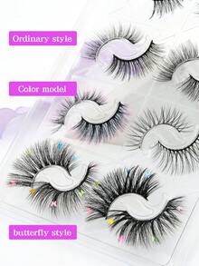 8 Pairs Oversized Eyelashes, Easy To Apply, Soft & Comfortable, Enlarging Eyes - Black - View 12