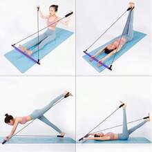 Multi-Functional Yoga Exercise Stick, Pilates Bar Set With Resistance Band - Home Fitness Equipment With Foot Rings, Portable Yoga Pull Bar, Fitness Elastic Band, Suitable For Pilates Exercises, Yoga, Home Fitness, Slimming Exercises - Gậy Pilates - Xem 10