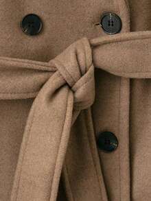 Seelio Autumn/Winter New Women's Fashion Classic Double-Breasted Windbreaker Coat Woolen Overcoat