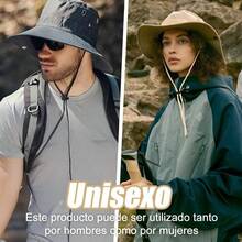 Kit 6 piezas Sombrero para Sol Hombre, 2 Gorros Pescador  y Caqui con 2 Pares Mangas para Brazos+ 2 Pares de Gafas de Sol, para Caminar, Bicicleta, Camping y Pesca - inicial - Ver 9